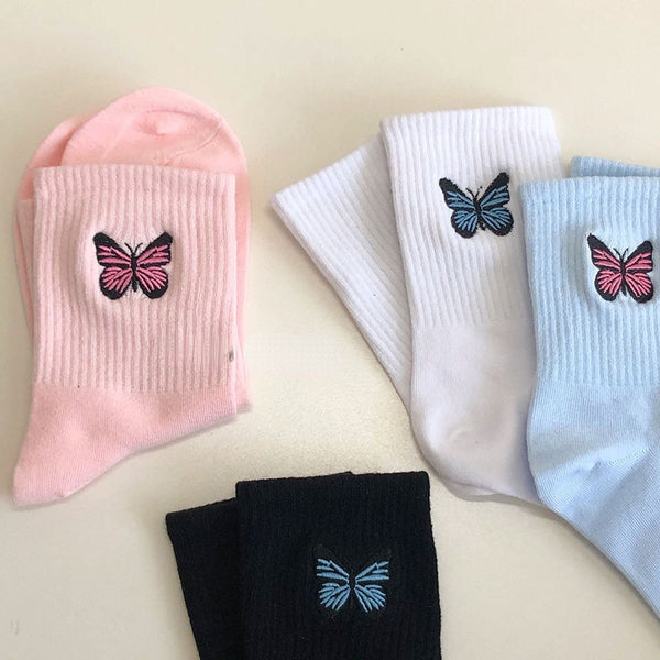 Butterfly Socks, 4-Pair Pack