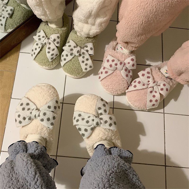 Bow Fluffy Slippers