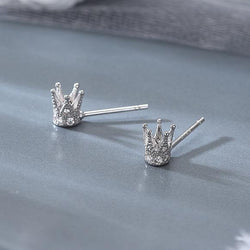 925 Sterling Silver Crown Earrings