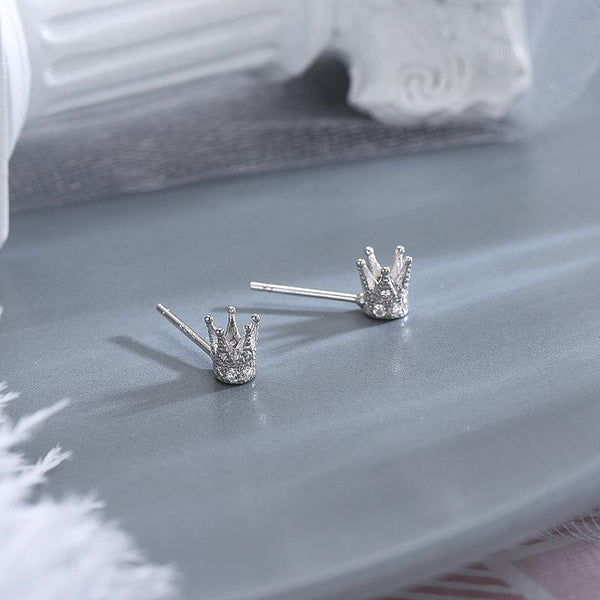 925 Sterling Silver Crown Earrings