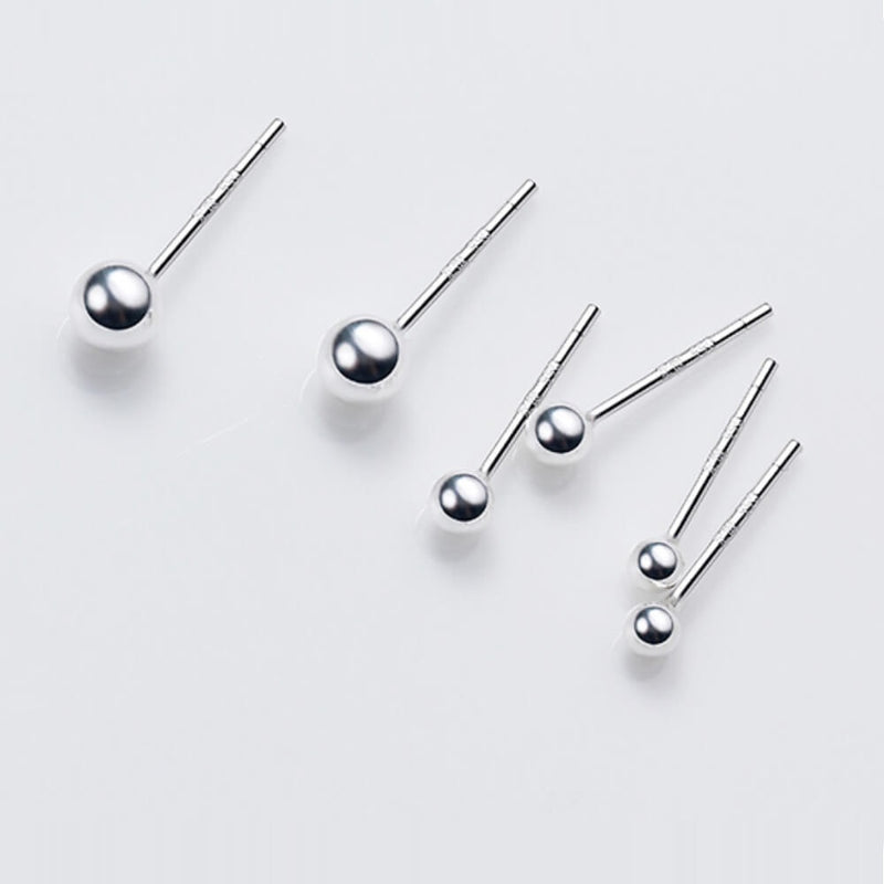 990 Sterling Silver Ball Stud Earrings