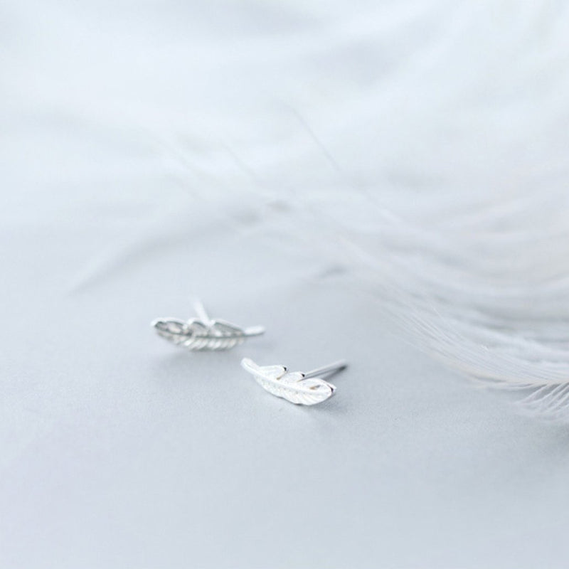 925 Silver Feather Earrings
