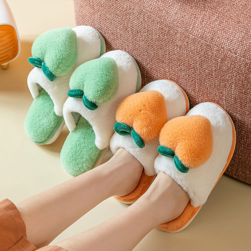 Peach Fluffy Slippers