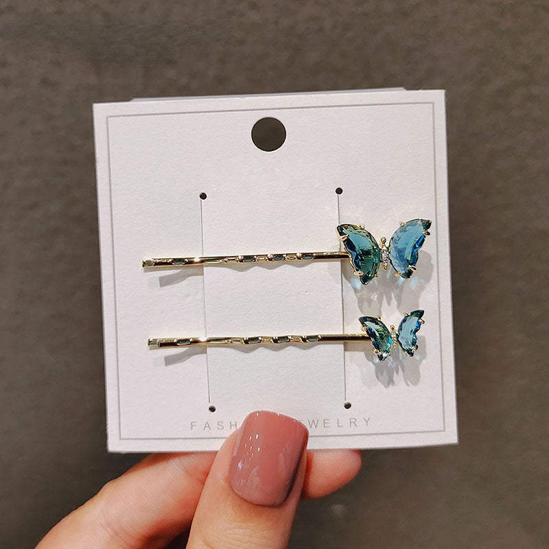 Zircon Butterfly Hair Clip, 2 pcs