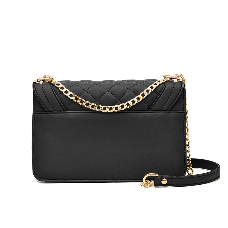 PU Rhombus Chain Strap Crossbody Bag