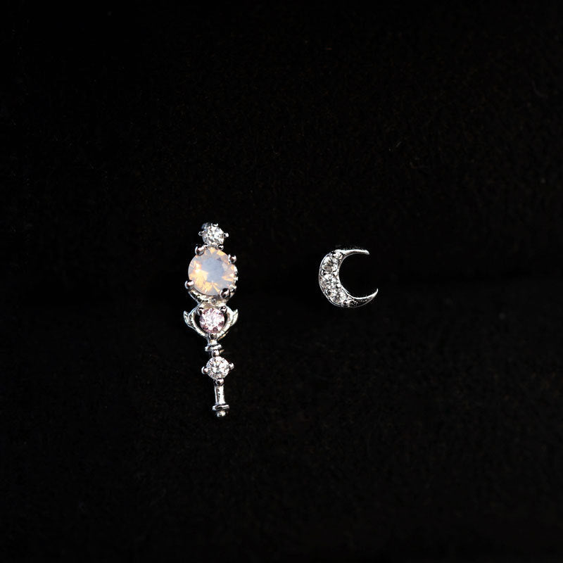 Zircon Moon Star Earrings