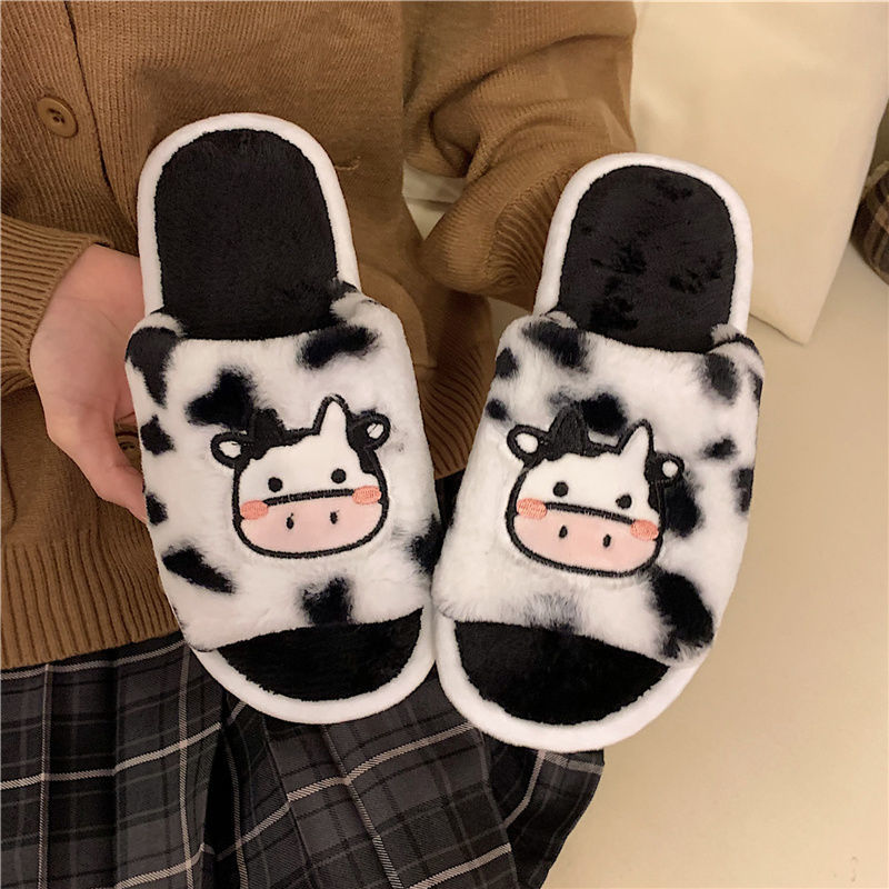 Cow Fluffy Slippers