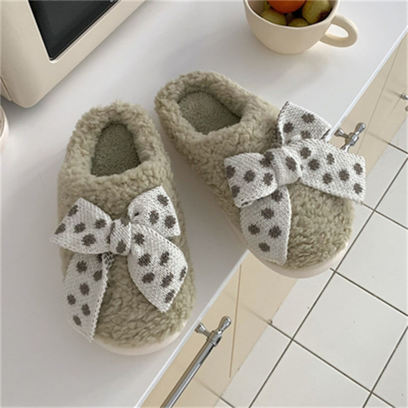 Bow Fluffy Slippers