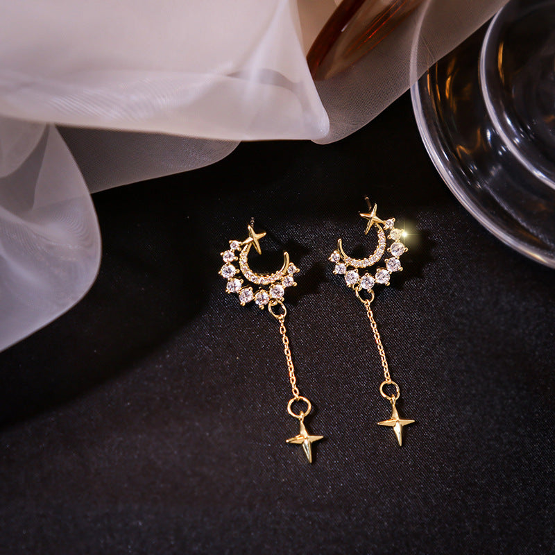 Zircon Moon Star Earrings