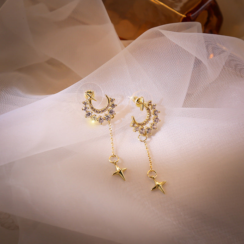 Zircon Moon Star Earrings