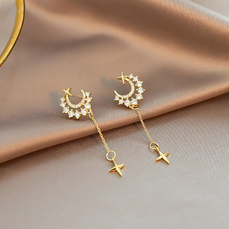 Zircon Moon Star Earrings