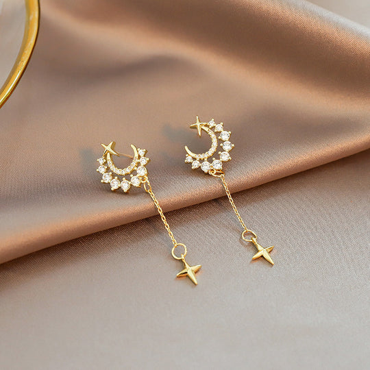 Zircon Moon Star Earrings