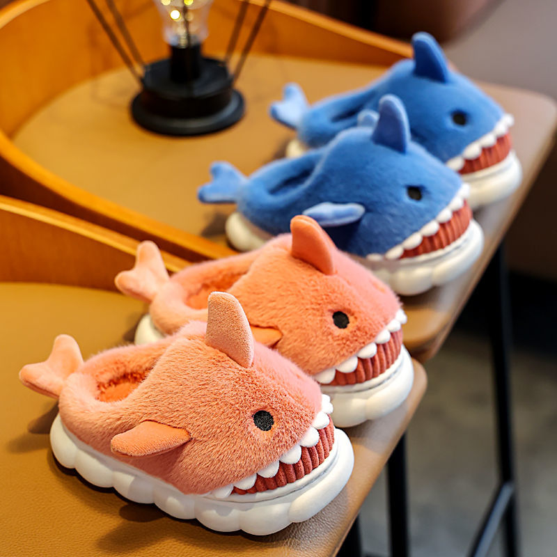 Cute Shark Children's Cotton Slippers