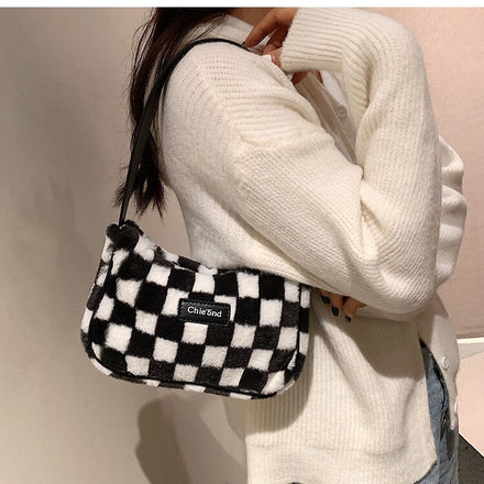 Fluffy Rhombus Shoulder Bag