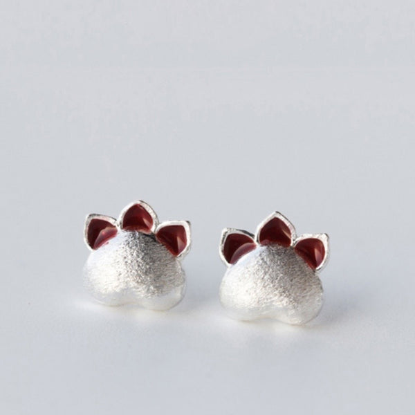 925 Silver Cat Paw Earrings
