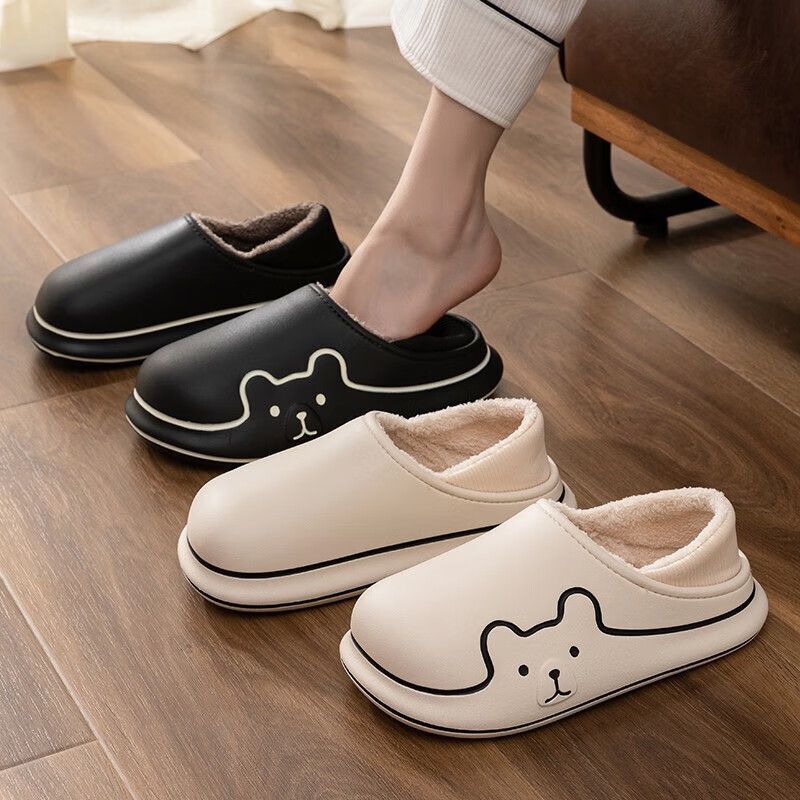 Cute Bear Cotton Slippers