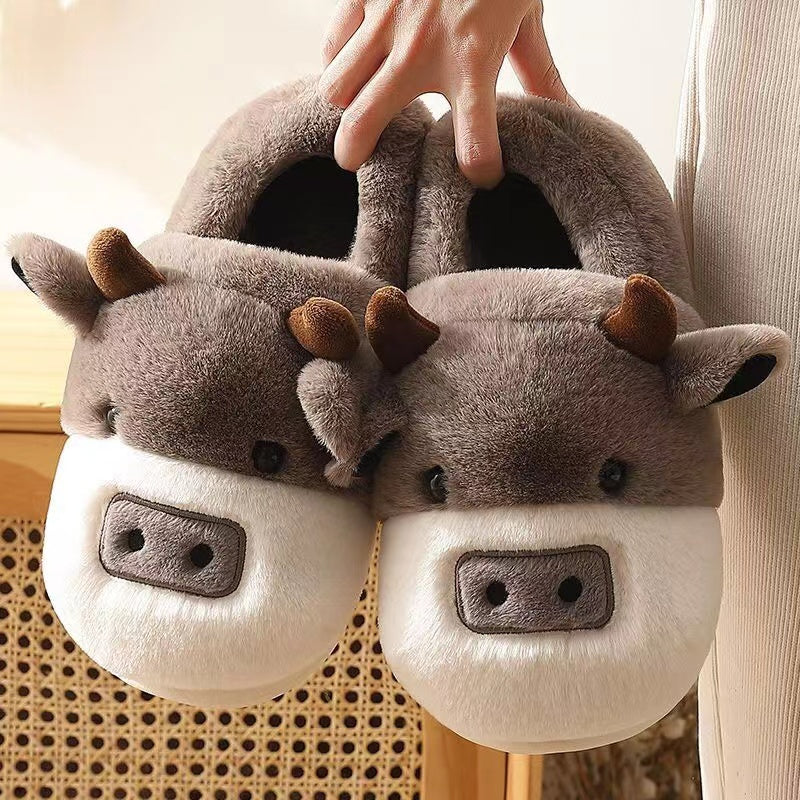 Cute cartoon cow slipper