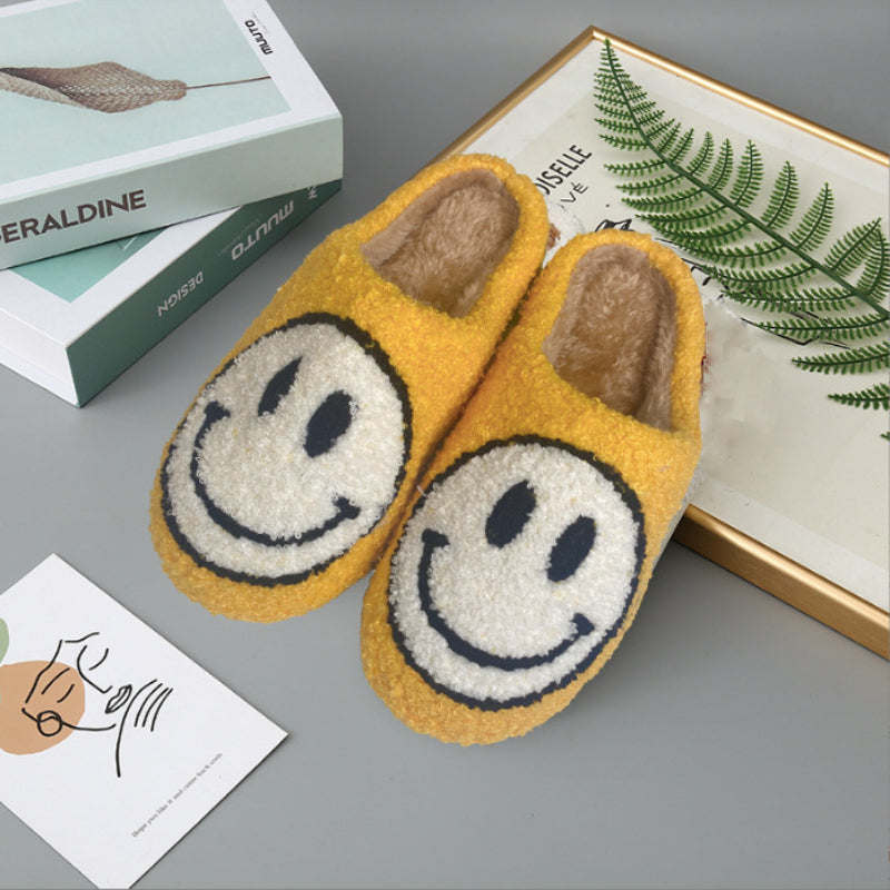 Cute smiley cotton slippers