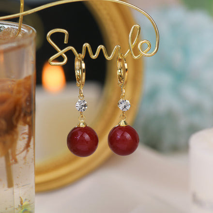 Red Bean Sparkle Earrings