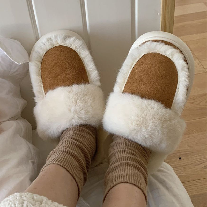 Plush stylish bedroom slippers