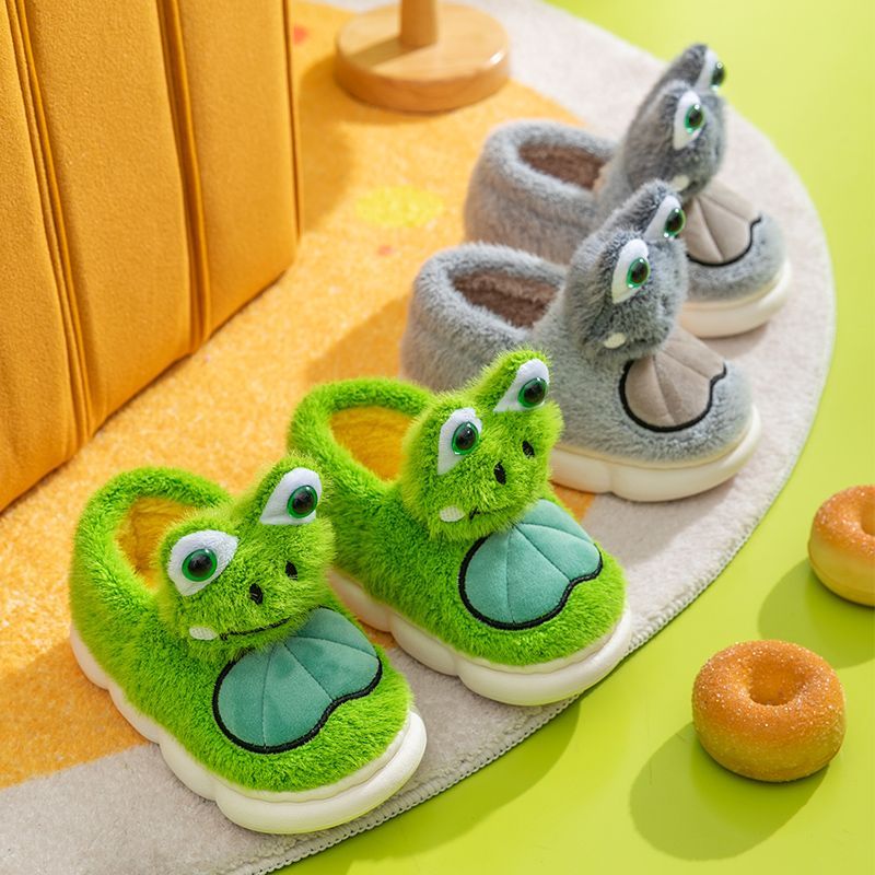 Cute Frog Children's Cotton Slippers