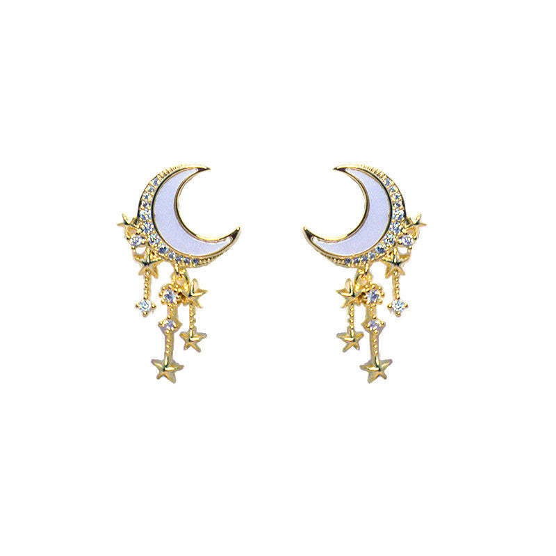 Zircon Moon Star Earrings