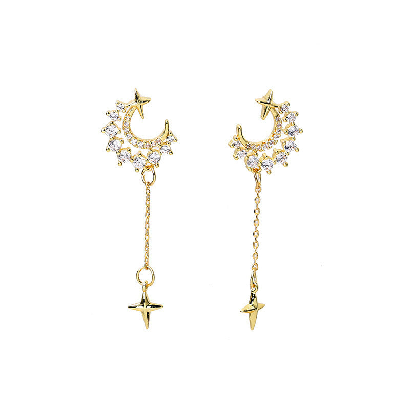 Zircon Moon Star Earrings