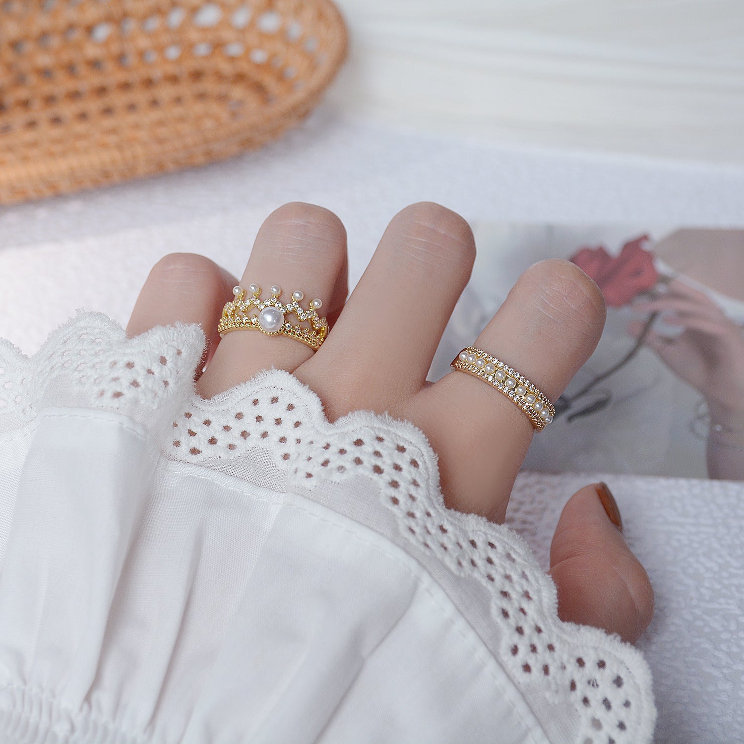 Faux Pearl Rings