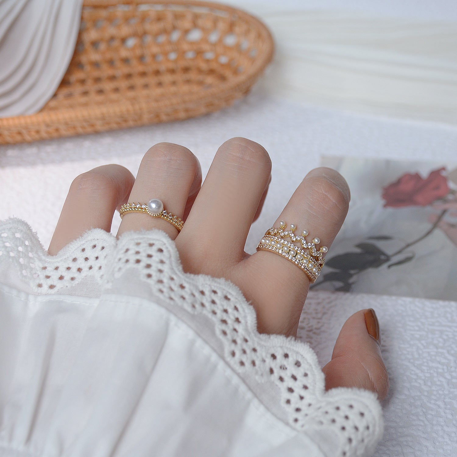 Faux Pearl Rings