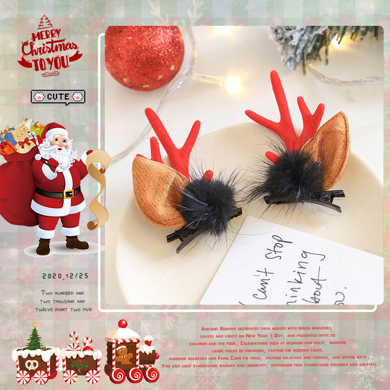 Christmas Deer Hair Clip