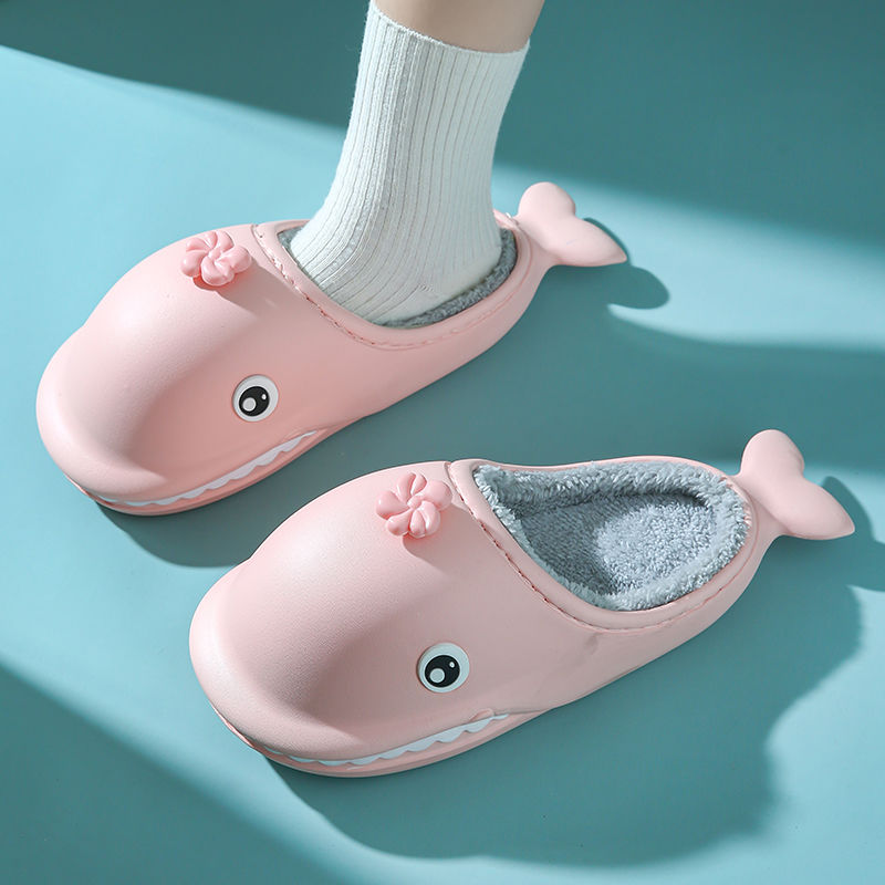 Cute Little Whale Cotton Slippers