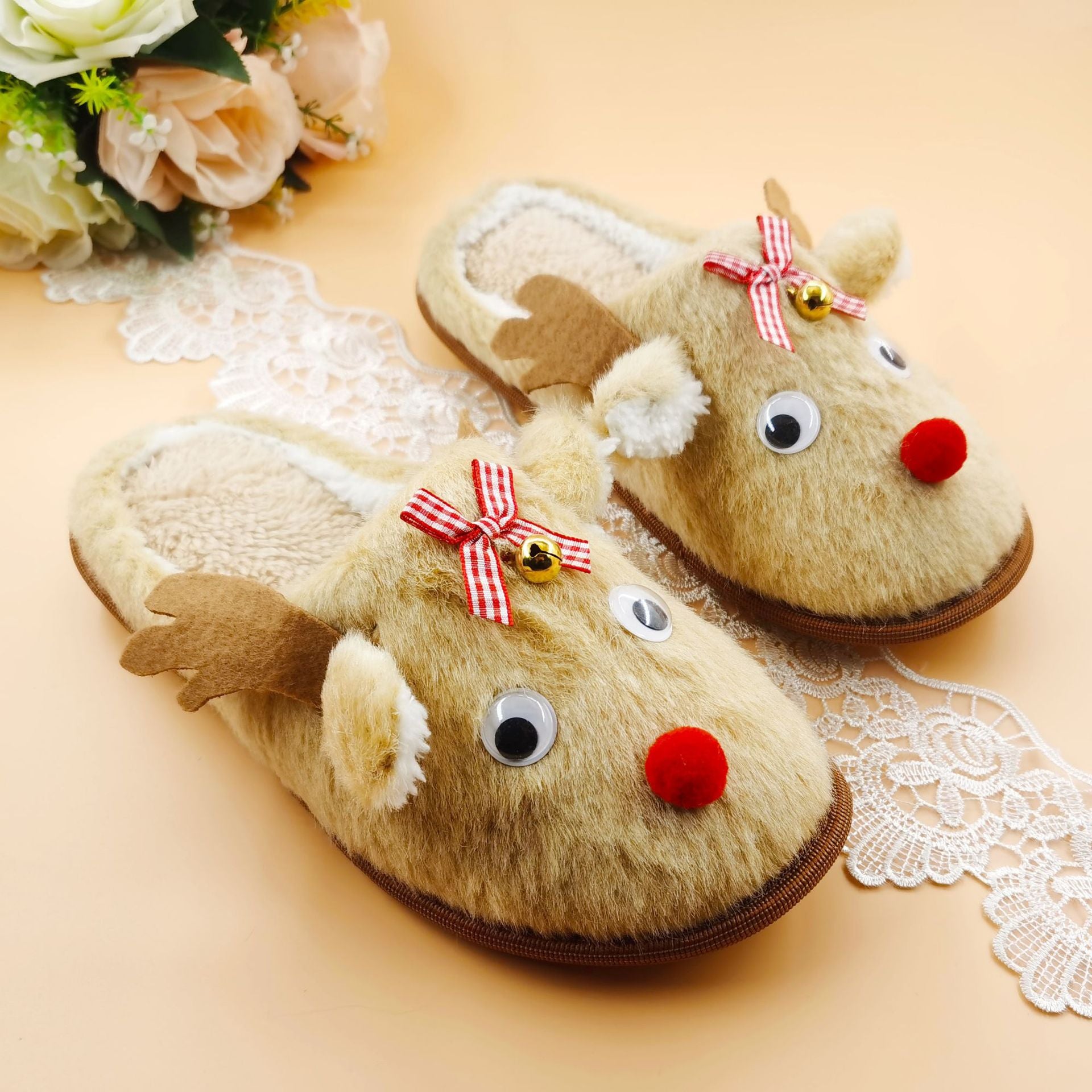 Christmas Deer Fluffy slippers