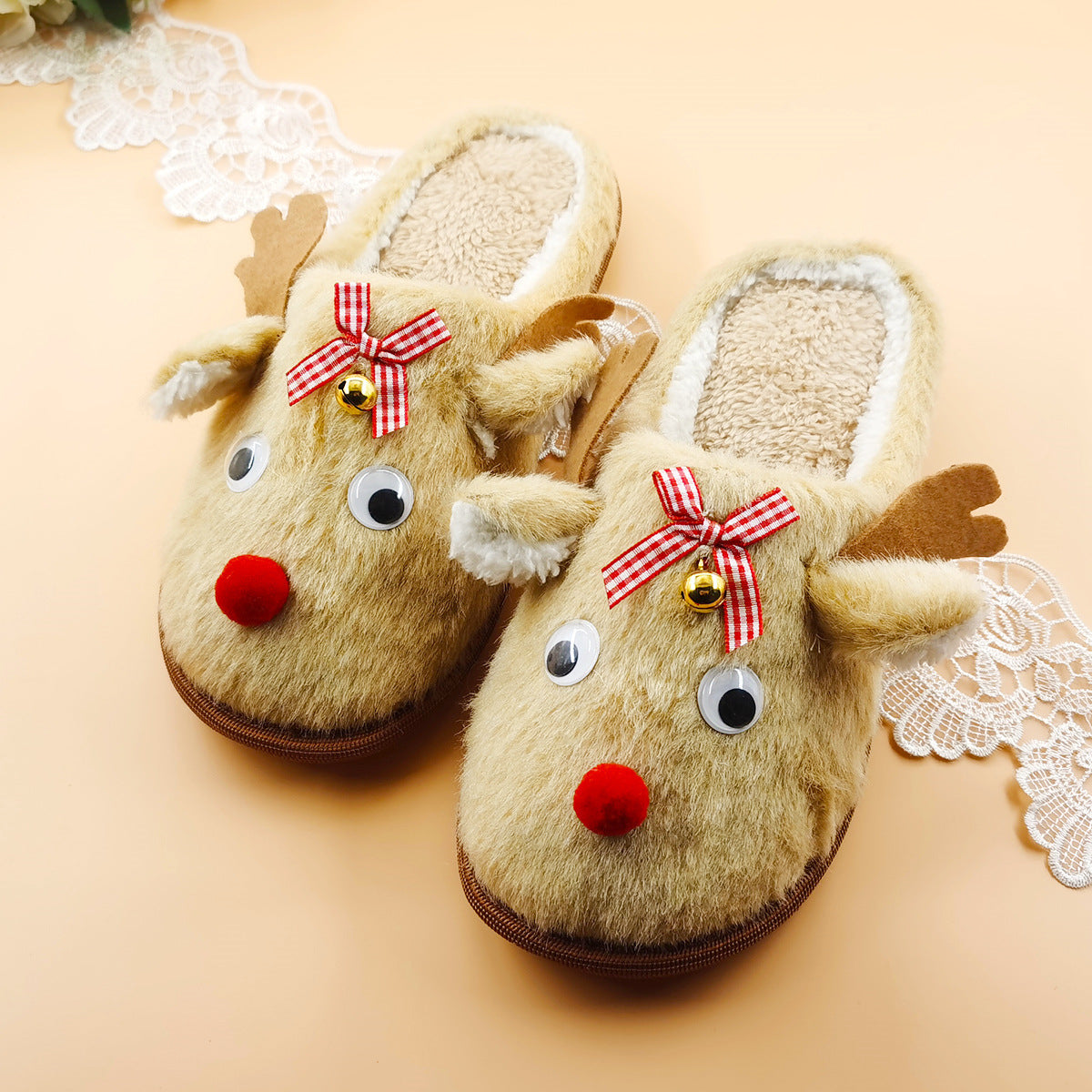 Christmas Deer Fluffy slippers