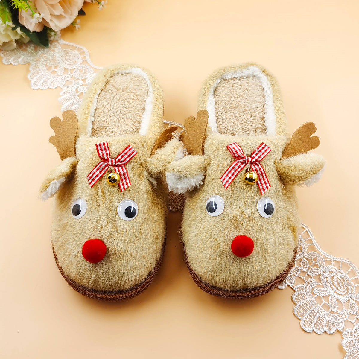 Christmas Deer Fluffy slippers