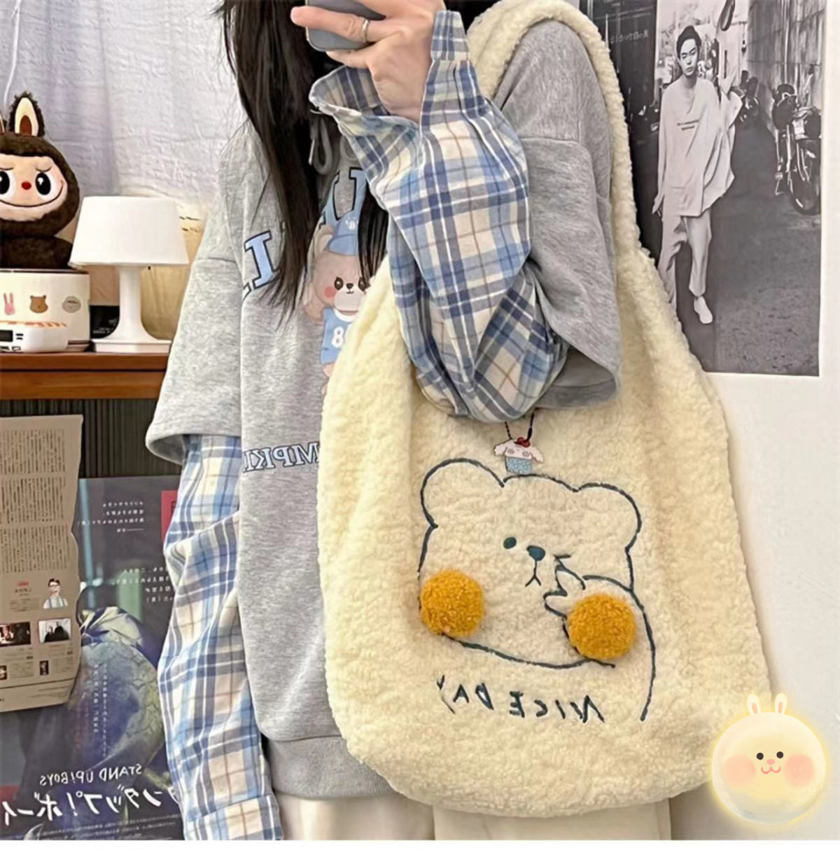 Fluffy Bear Shoulder Bag