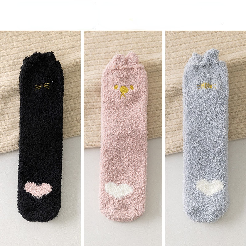 Fluffy Rabbit Socks, 3-Pair Pack