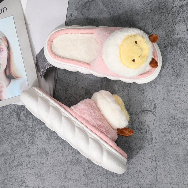 Cute yolk cotton slippers