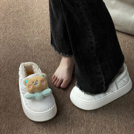 Cute Bear PU Slippers