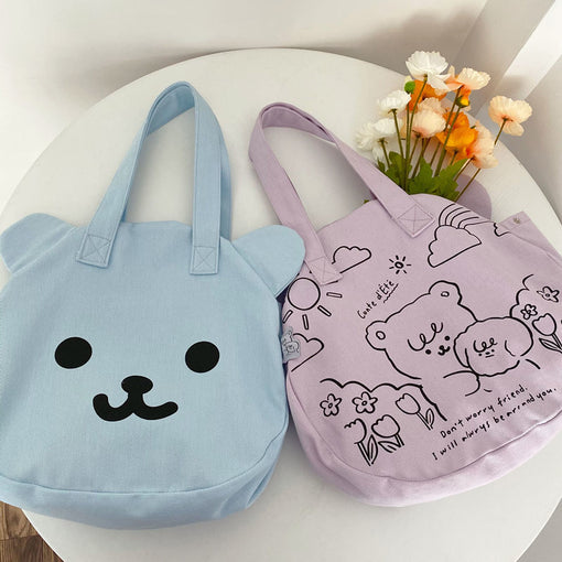 Canvas Bear Shoulder Bag