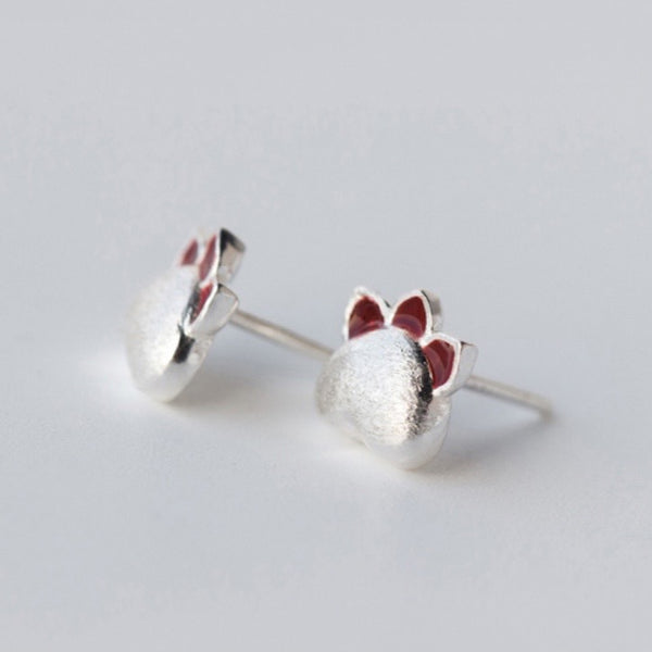 925 Silver Cat Paw Earrings