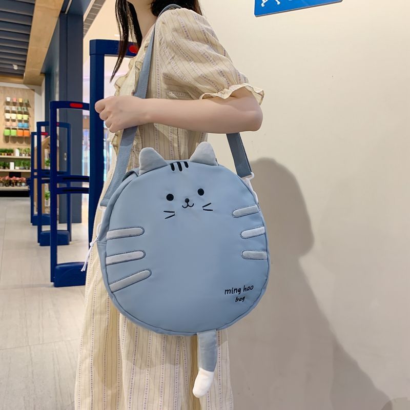 Canvas Cat Crossbody Bag