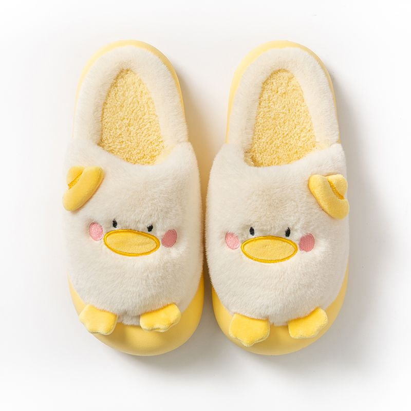 Cartoon color matching plush slippers