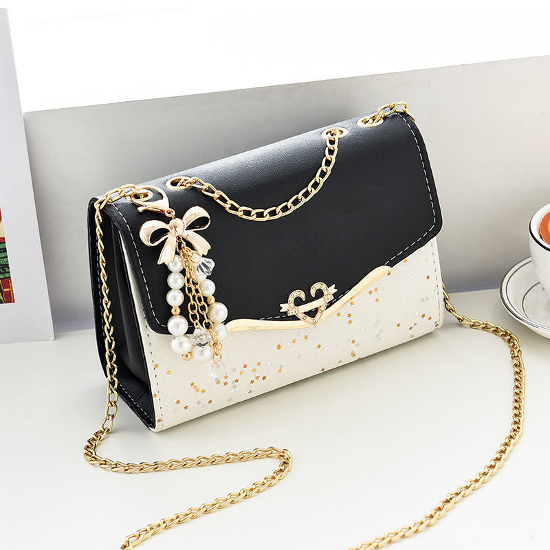 PU Bling Chain Strap Crossbody Bag