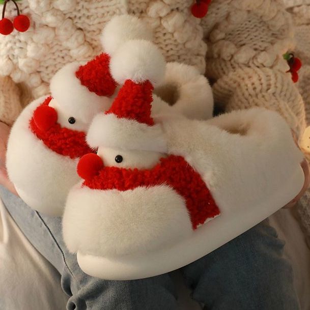 Christmas Snowman Fluffy slippers