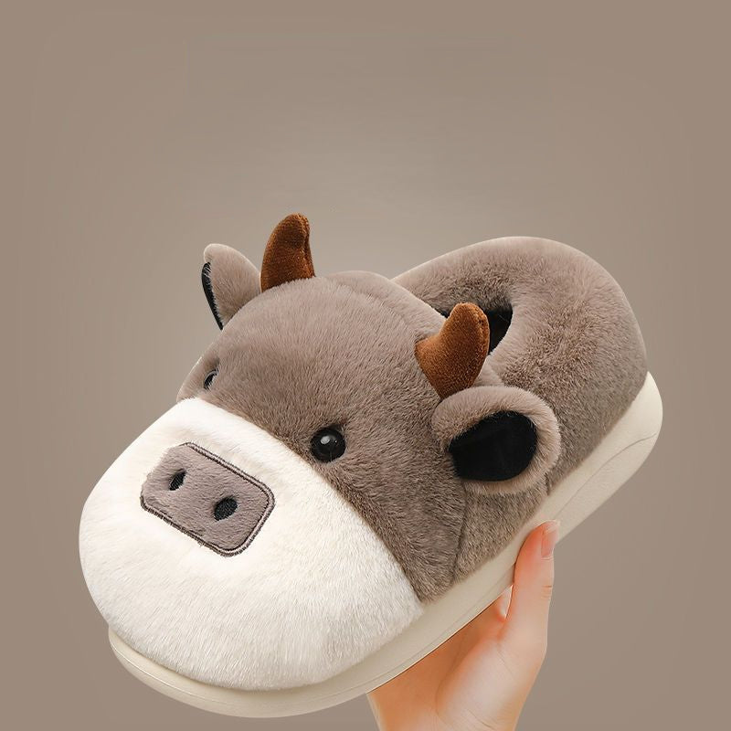 Cute cartoon cow slipper