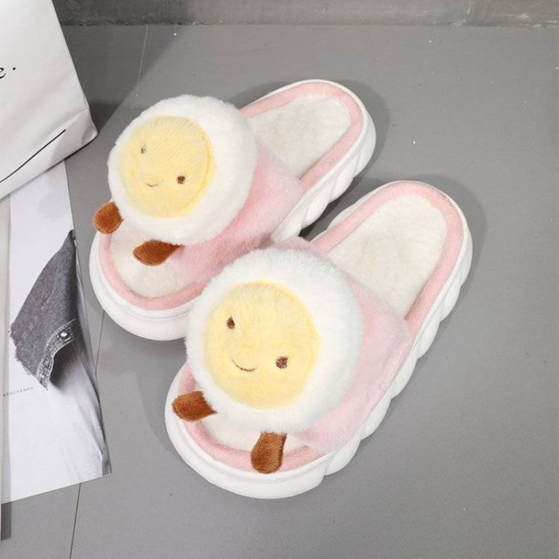 Cute yolk cotton slippers