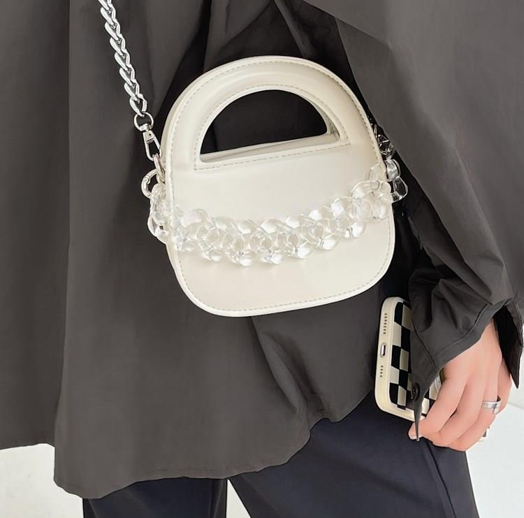 PU Chain Strap Crossbody Bag