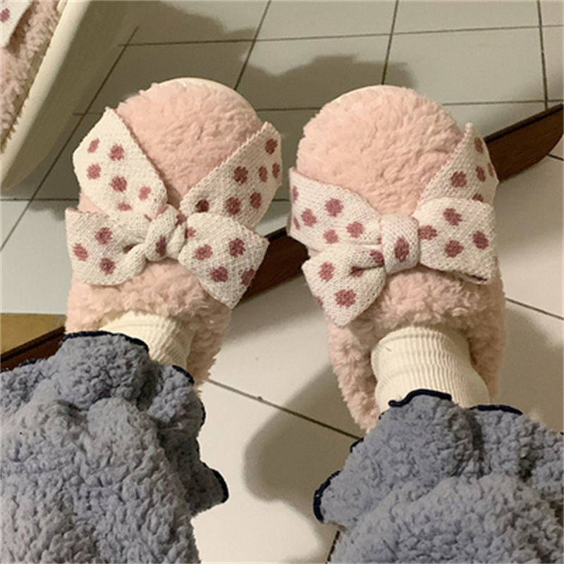 Bow Fluffy Slippers