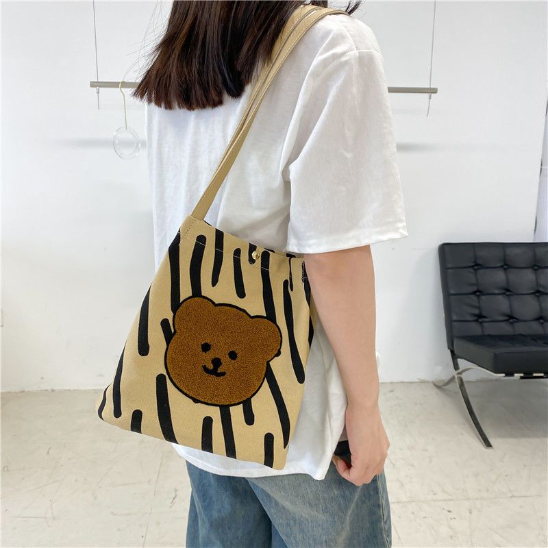 Canvas Bear Shoulder Bag