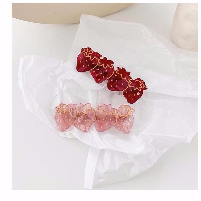 Strawberry Hair Clip Set, 2pcs